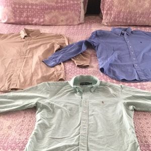 Lot (3) Men’s Ralph Lauren long sleeve shirts